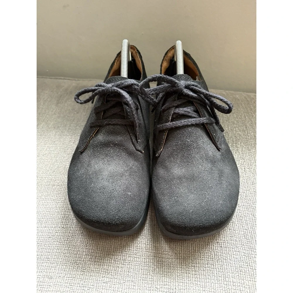 Kalso Earth Shoes Faroe Lokah Black Nubic Leather Sneakers Women 8 Negative Heel